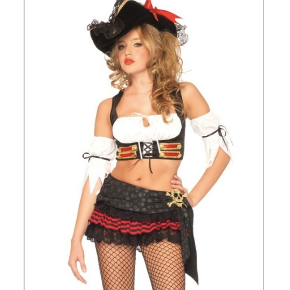 Sexy Halloween Pirate Lass Costume szXS/XP & Hat